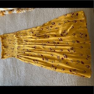 Shin length strapless dress